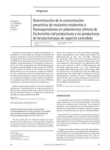 Determinación de la concentración preventiva de mutantes ... - Seq.es