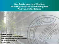 Nachwuchsförderung in der MPG