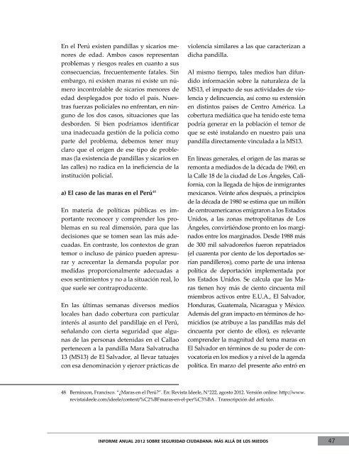 informe anual 2012 sobre seguridad ciudadana