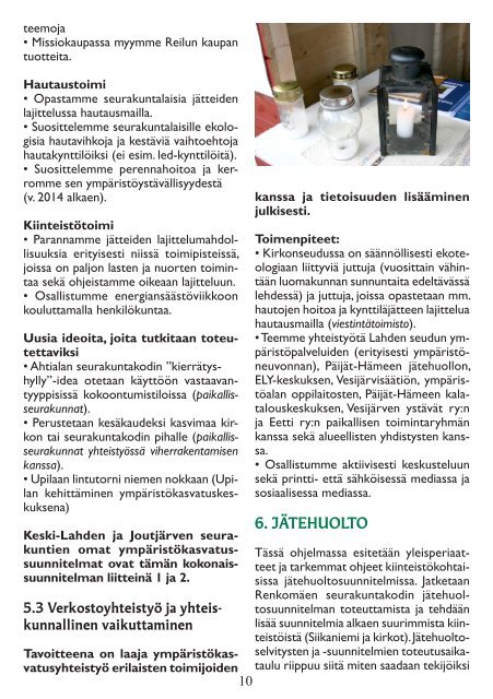 LAHDEN SEURAKUNTAYHTYMÄN ¤ YMPÄRISTÖOHJELMA