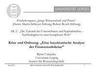 Krise und Ordnung: eine hayekianische Analyse der Finanzmarktkrise