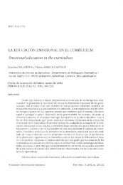 La educación emocional en el curriculum - Universidad de Salamanca