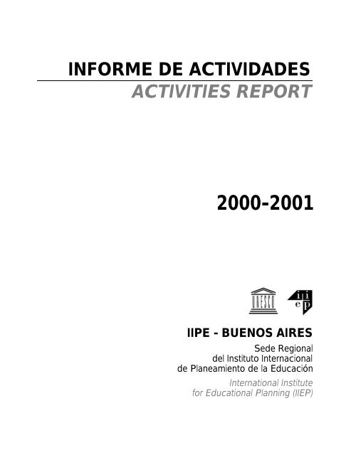 informe de actividades activities report 2000-2001 iipe - buenos aires