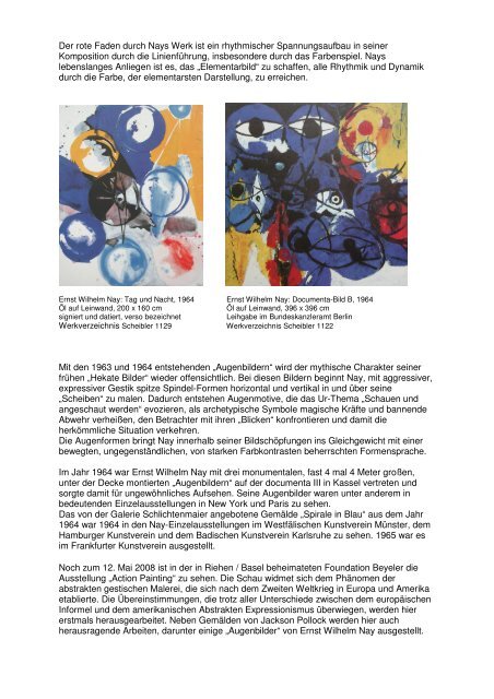 Ernst Wilhelm Nay, dem Diktum Paul Kl - bei der Galerie ...