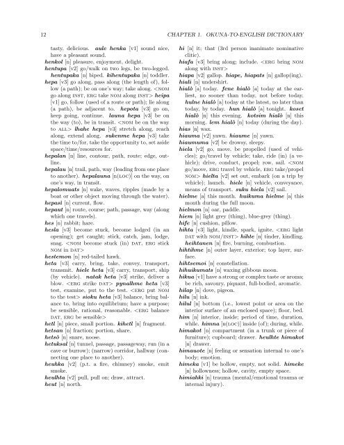 The Okuna Lexicon (Okuna to English) (version 2)