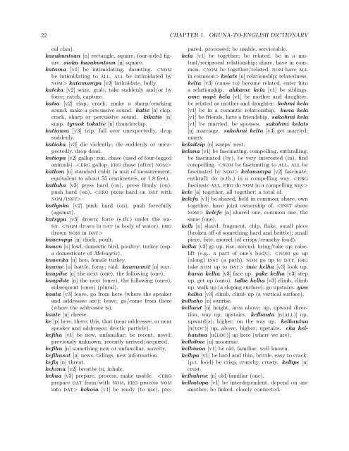 The Okuna Lexicon (Okuna to English) (version 2)