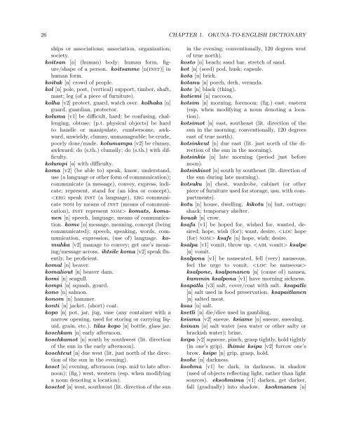 The Okuna Lexicon (Okuna to English) (version 2)