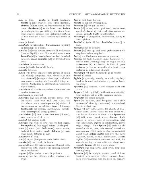 The Okuna Lexicon (Okuna to English) (version 2)