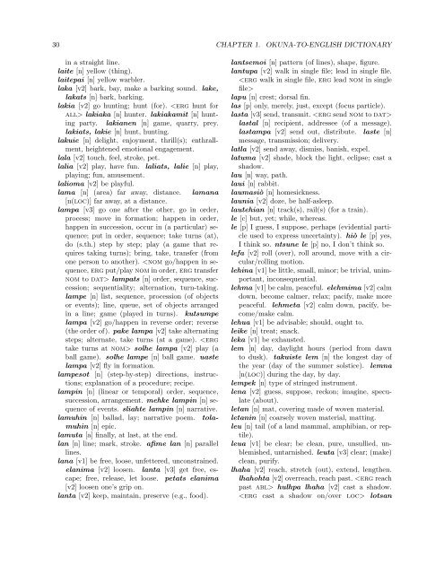 The Okuna Lexicon (Okuna to English) (version 2)