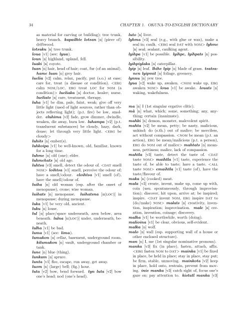 The Okuna Lexicon (Okuna to English) (version 2)