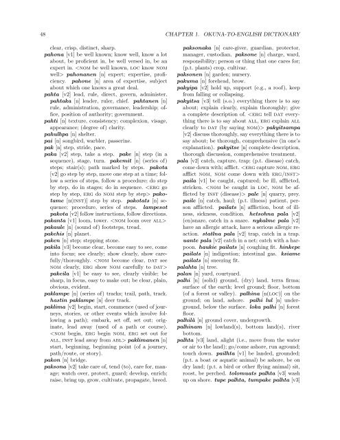 The Okuna Lexicon (Okuna to English) (version 2)