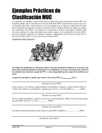 Ejemplos Prácticos de Clasificación MUC - Programa GLOBE ...