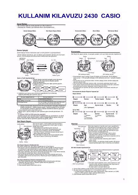 KULLANIM KILAVUZU 2430 CASIO