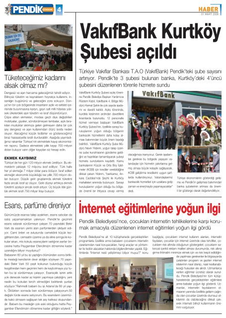 gazeteyi görmek için tıklayınız... - Pendik Belediyesi