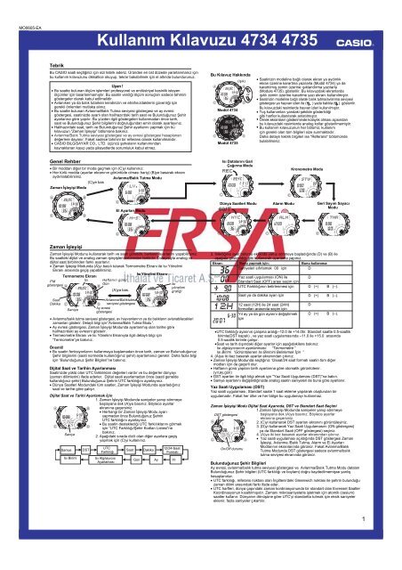 Kullanım Kılavuzu 4734 4735 - Ersa