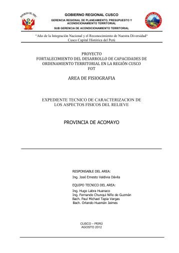 informe nº 12- 2008- jevd/igeg/zeea - Fot - Gobierno Regional Cusco