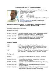 Curriculum vitae: Prof. Dr. Ralf Bartenschlager ... - CellNetworks