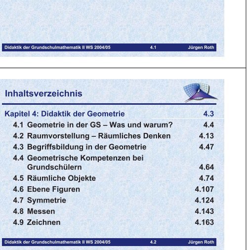 Lehrplan Geometrie 4. Klasse - Didaktik der Mathematik ...