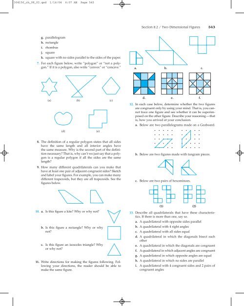 SECTION 8.2 TWO-DIMENSIONAL FIGURES - Cengage Learning