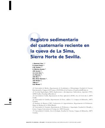 8Registro sedimentario del cuaternario reciente en la cueva de La ...