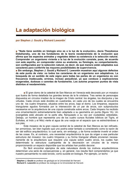 La adaptación biológica - Nodo 50