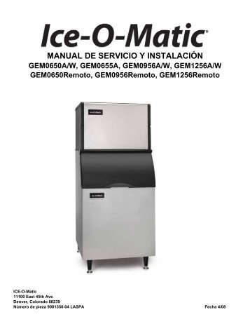 MANUAL DE SERVICIO Y INSTALACIÓN - Ice-O-Matic