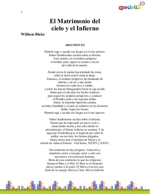 El Matrimonio Del Cielo Y El Infierno William Blake