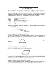 Levels of Mental Development in Geometry P.H. Van Hiele, 1959 ...