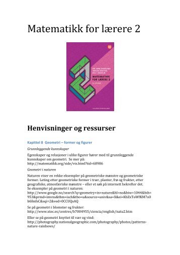 Matematikk for lærere 2 - Ressurser [pdf] - Universitetsforlaget