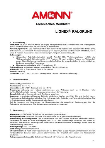 Technisches Merkblatt LIGNEX® RALGRUND - Amonn