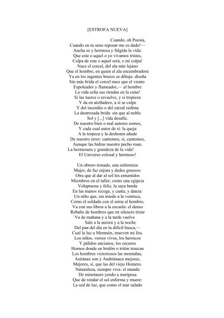 [ESTROFA NUEVA] Cuando, oh Poesía, Cuando en tu seno reposar ...