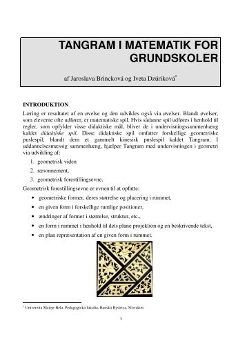 TANGRAM I MATEMATIK FOR GRUNDSKOLER - LOSSTT-IN ...