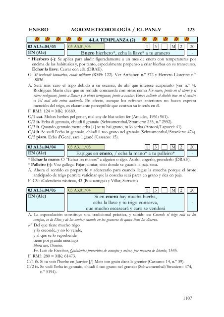 refranes en el calendario. propuesta de análisis y clasificación de ...