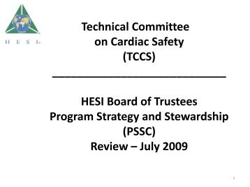 Technical Committee on Cardiac Safety (TCCS) - ILSI Health and ...