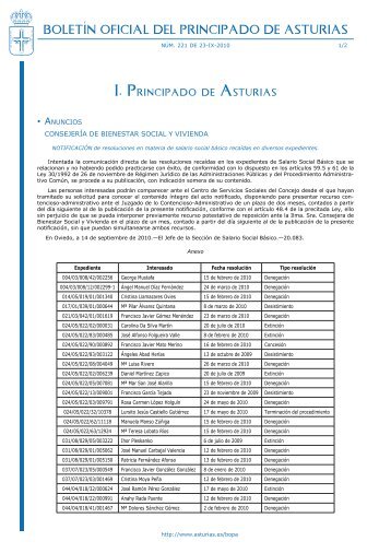 Boletín Oficial del Principado de Asturias - Gobierno del principado ...