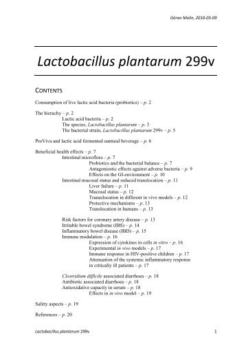 Lactobacillus plantarum 299v - Probi AB