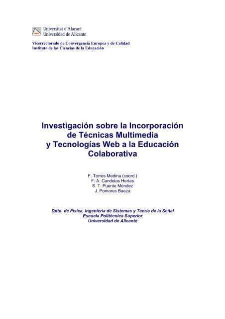 Investigación sobre la Incorporación de Técnicas Multimedia y ...