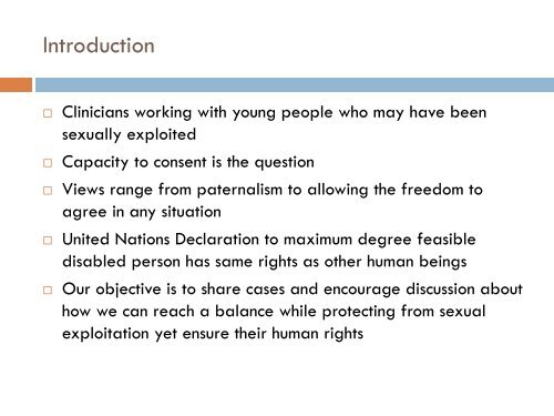 Sexual Exploitation of Young People with FASD - UBC ...