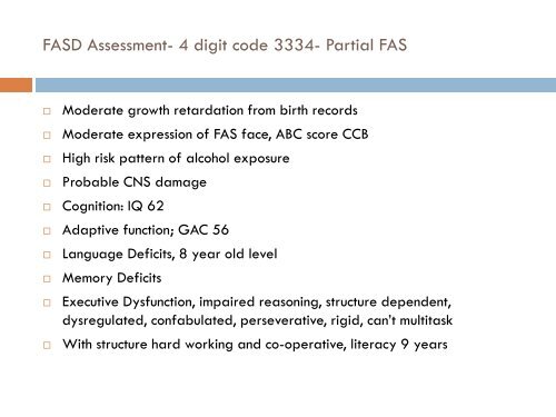 Sexual Exploitation of Young People with FASD - UBC ...