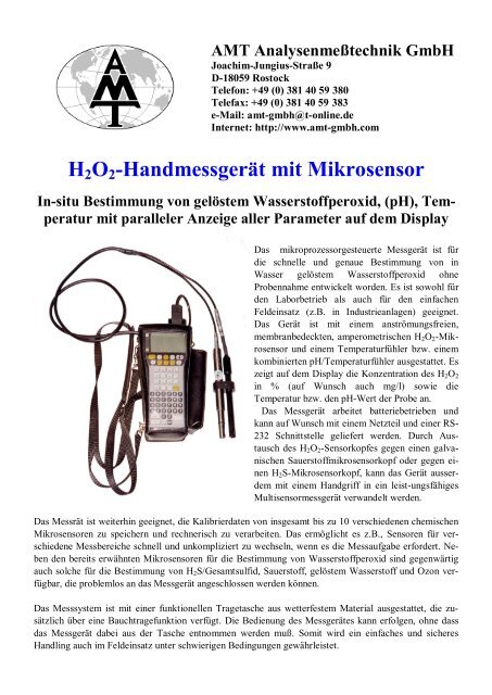 H2o2-Handmessgerät mit Mikrosensor - AMT Analysenmesstechnik ...