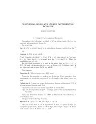 POLYNOMIAL RINGS AND UNIQUE FACTORIZATION DOMAINS 1 ...