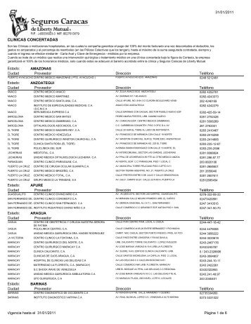 CLINICAS CONCERTADAS - Federación Venezolana de Maestros