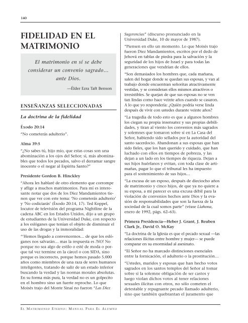 el matrimonio eterno: manual para el alumno - The Church of Jesus