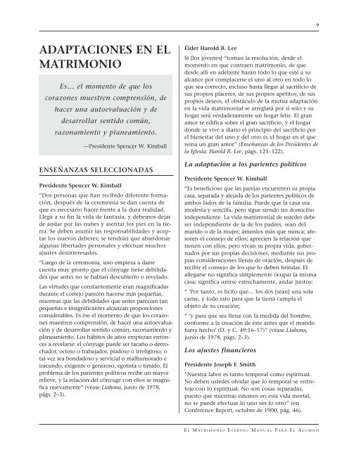 el matrimonio eterno: manual para el alumno - The Church of Jesus