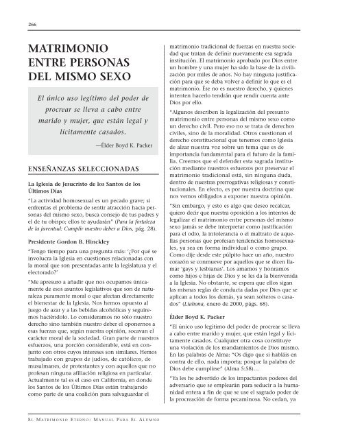 el matrimonio eterno: manual para el alumno - The Church of Jesus