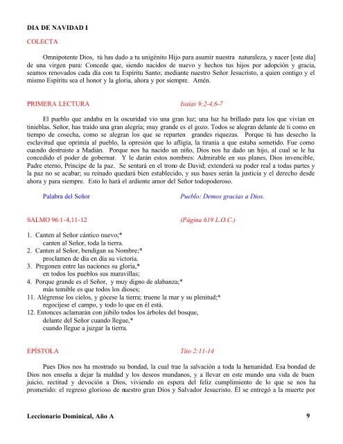 Leccionarios Dominicales - Iglesia Episcopal en Colombia