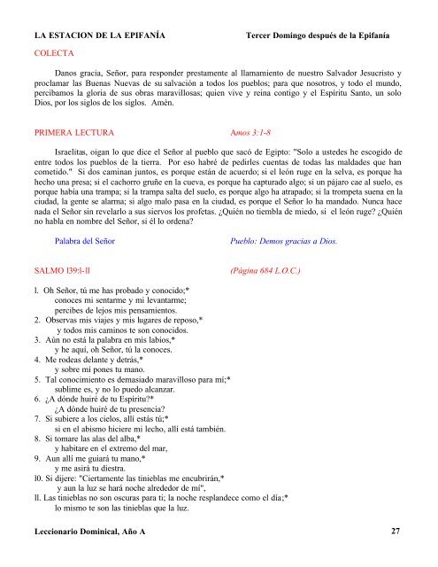 Leccionarios Dominicales - Iglesia Episcopal en Colombia