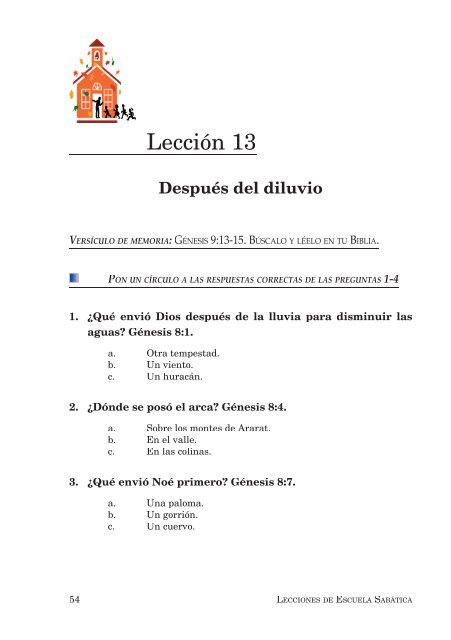 lecciones de escuela sabática para niños