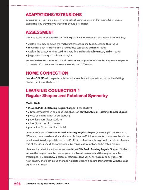 Geometry and Spatial Sense, Grades 4 to 6 - EduGains