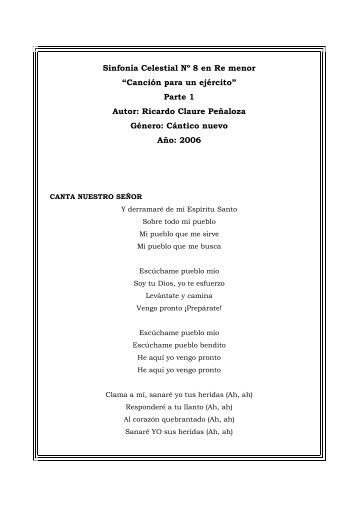 Sinfonía Celestial Nº 8 en Re menor “Canción para un ejército ...